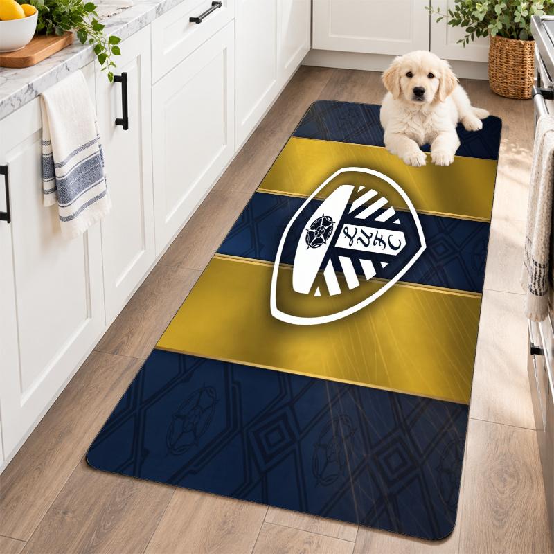 Flannel Kitchen Mat Leeds United Soft Area Rug Non Slip Floor Carpet Home Decoration