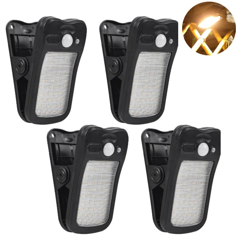 Clip-on LED Solarleuchte Smart Human Induction Outdoor Gartenleuchte Wasserdichte Außenlampe für Zelt Garage Hof Hohe Helligkeit
