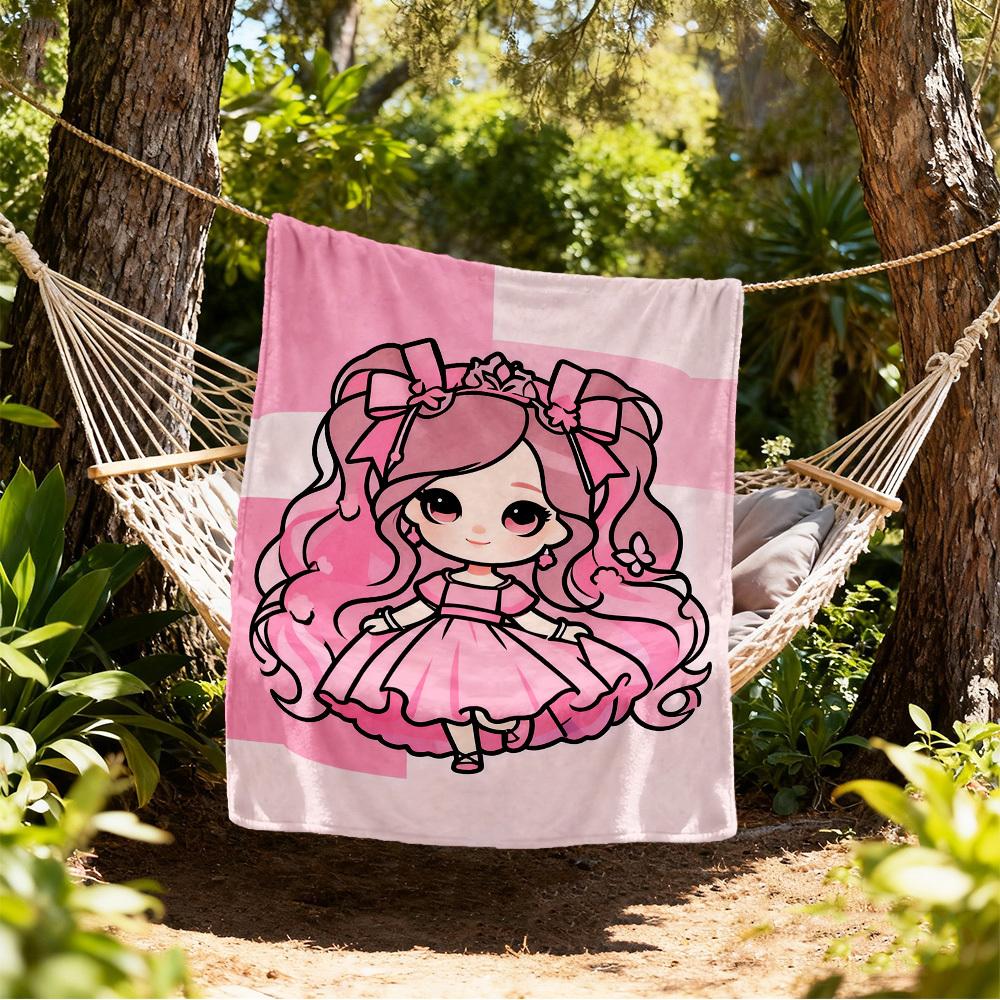 

Pink Princess Outdoor Flannel Blankets, travel, Home Blankets, Suitable for All Seasons,Christmas Gifts. R1127274 80x120cm