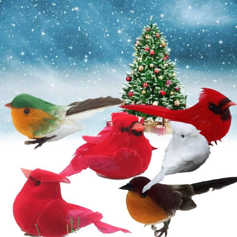 Entzückender künstlicher Feder Rotkehlchen Vogel Weihnachtsbaumschmuck Bastelstück