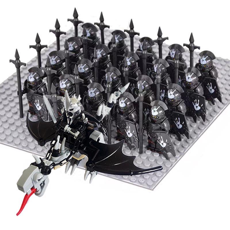 Moc Uruk-hai Strong Orc Army Soldiers with Witch King leader Mini Figure Building Block Set Toys for Children as Birthday gifts