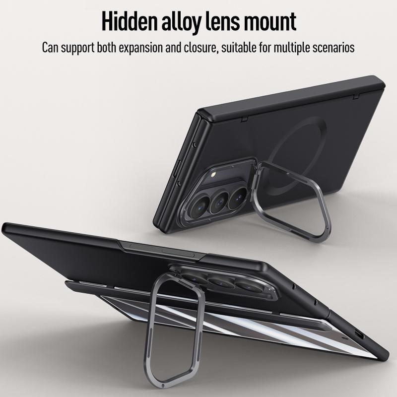 For Samsung Galaxy Z Fold 7 With Privacy Tempered Glass Film Full Protect Ultrathin Phone Case Spring Hinge Camera Holder Cover
