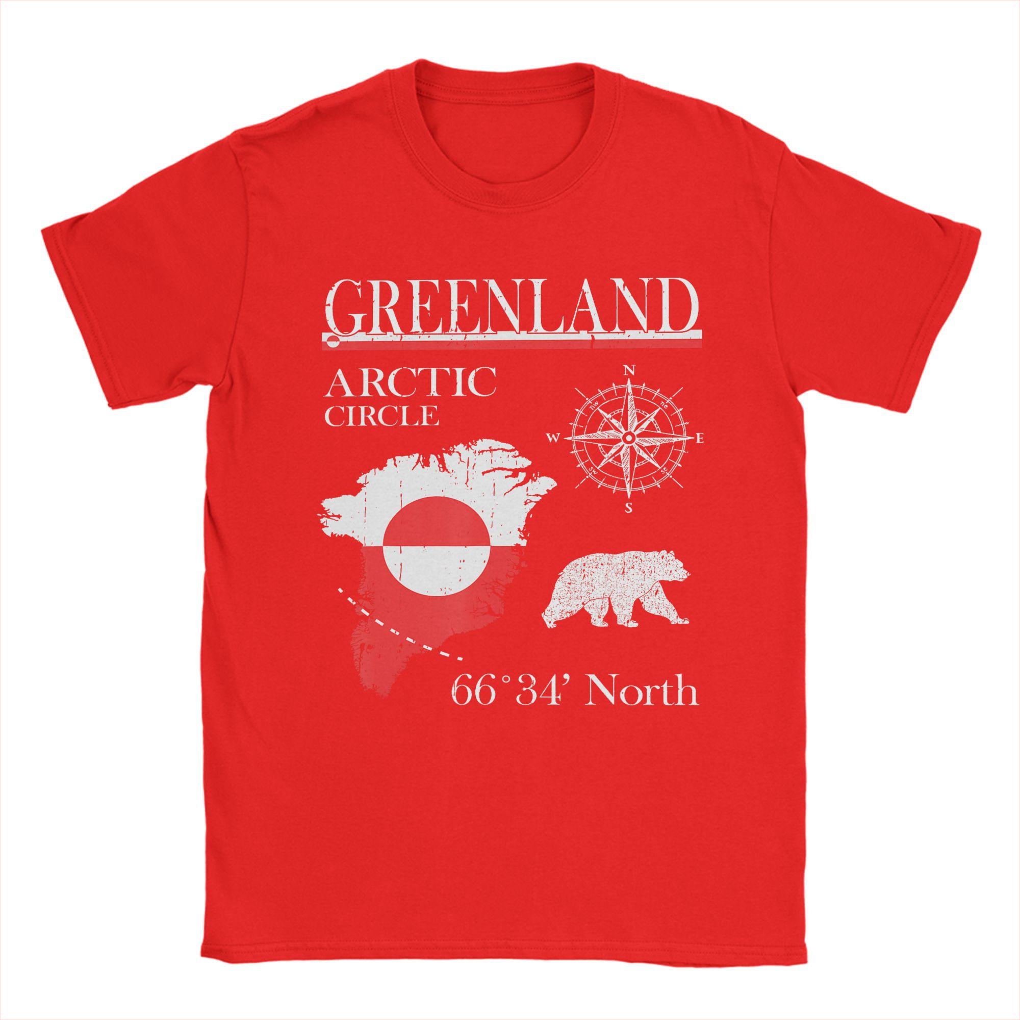 

Greenland Arctic Circle Polar Circle North Gronland Flag Men T Shirt Tee Shirt Short Sleeve Crew Neck TShirt 100 Cotton Tops S