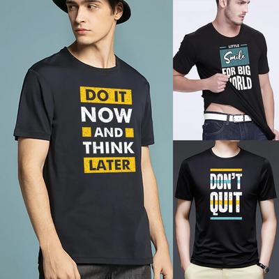 T-shirt Homme Hauts Impression Phrase Harajuku Été T-shirts Décontracté Col Rond Manches Courtes Haut Tee Shirt 2022 Hommes Noir T-shirt Pull