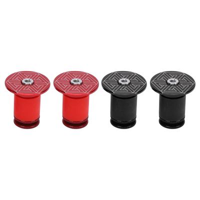 1 Pair of Handlebar Grip End Caps Aluminum Alloy Universal Bar Plugs for Mountain Road Cycling