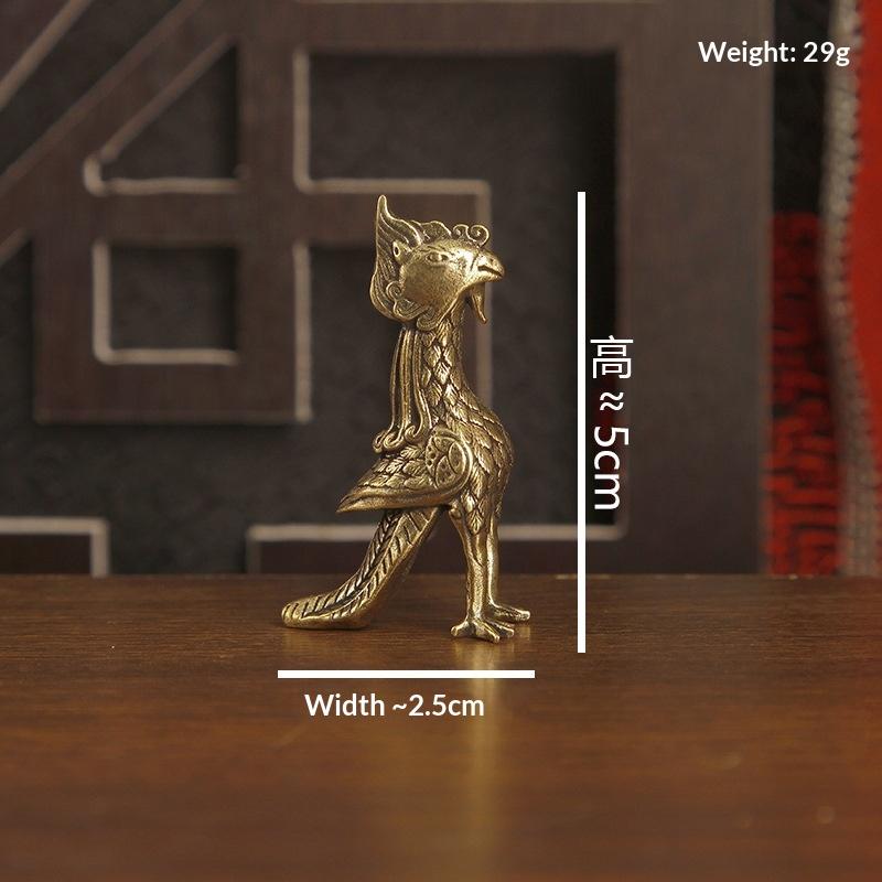 Brass Small Statue Desktop Ornament Chinese Mythical Beast Figurines Retro Home Feng Shui Decorations Crafts