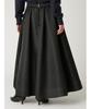 Lame Matelasse Tuck Flare Skirt FWFS261008BLK1