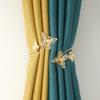 4 Goldene Schmetterlings-Vorhang-Haltebänder mit Stern und, Verstellbare Spiralklammern für Fenstergardinen