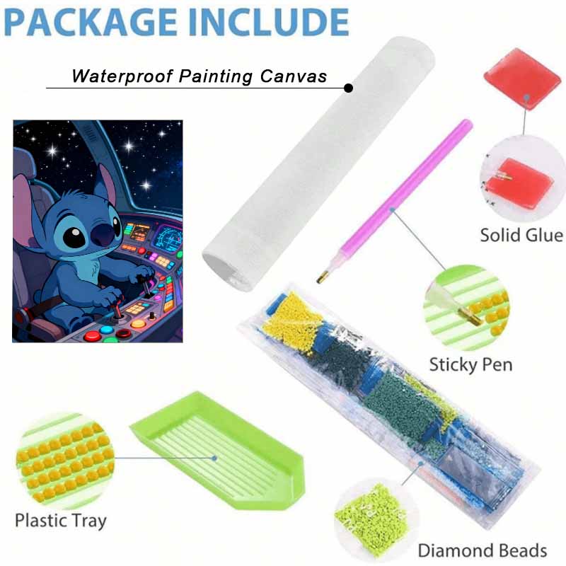 Disney Diamond Art Painting Kit Diamond Stitch In Spaceship Handmade Diy Gifts, Wall Art Crafts, Home Room Decoration