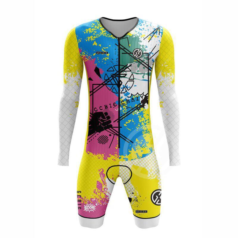 Mens Triathlon Suit Cycling Bodysuit Road Bike Racing Running Swimming Multi-Sport Performance Wear