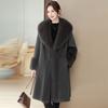 Autumn and winter new padded cotton imitation fur long coat imitation mink fur coat big fur collar woman