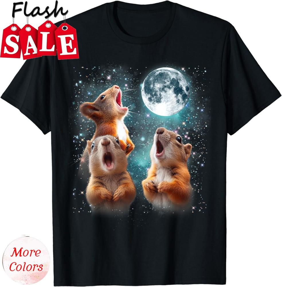 2025/3 Squirrel Moon Howling Squirrel Head Funny Gift Unisex T-Shirt Unisex T-Shirt M