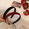 Red Black Velvet Headband Retro Rhinestone Headband Fashion Face Wash Hairband  Hair Accessories