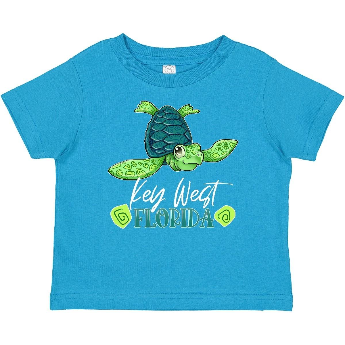 Inktastic Key West, Florida Happy Sea Turtle Baby T-Shirt Summer Swirls Cute 130