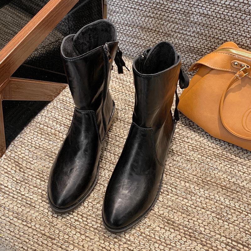 

Women Pointed Toe Designer Heels Winter Fashion Chelsea Boots New Walking Pumps Lace up Dress Ladies 36