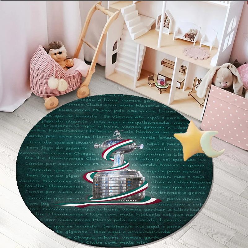 1PC round rug Flumi-nense Football Club Printed Round Area Rug ,Rug For Home Office, Round Chair Rug, Decorative Carpet Fan gifts Christmas gift