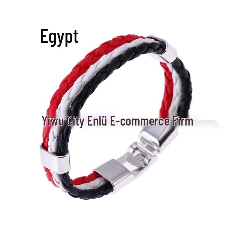 Customizable Faux Leather World Cup Color Bracelet