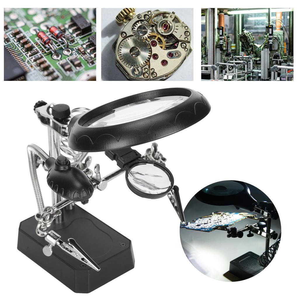 Magnifier Auxiliary Clip Adjustable Desktop Stand Fixing Cramp Lamp Holder Installation Tool