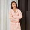 Coral Fleece Plaid Bathrobe - Soft, Thick, Long Sleeve, Unisex Pajamas