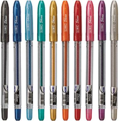 Linc Shine Glitter Gel Pen 1.0mm Assorted Colours Sparkle Ink Smooth Drawing Writing for School Art Craft Use Pack of 1 X 10pcs