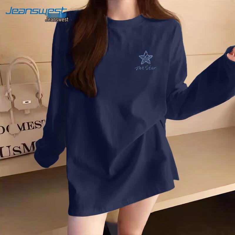 Jeanswest Women's Pure Cotton Long-Sleeve T-Shirt with Graphic Print