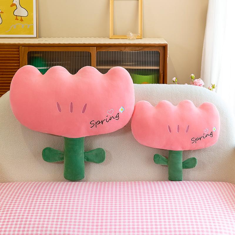 Creative little safflower plush toy tulip flower throw pillow bed pillow girl accompany doll