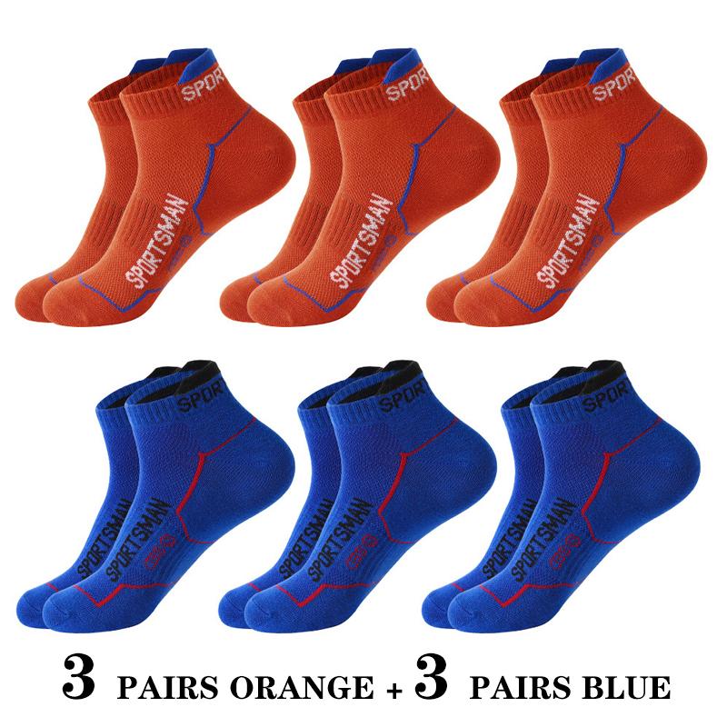 6 Pairs Ankle Socks Men's Mesh Cotton Sports Running Socks Breathable Cushioned Low Cut Thin Socks