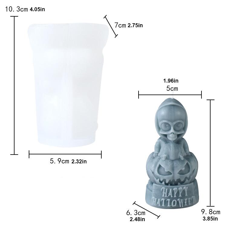 

DIY Ghost Pumpkin Skull Candle Silicone Mold 3D Skull Pumpkin Doll Ремесла Подарунок на Хелловін 1pc