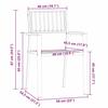 Garden Chair 2 Pcs Solid Teak Wood and Stainless Steel