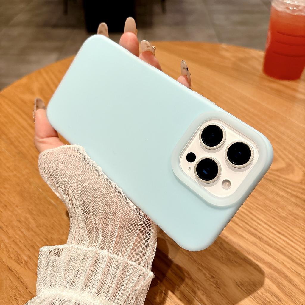 Applicable To IPhone 16 Jelly Liquid Silicone Mobile Phone Case Photo Button Apple 15 Solid Color Large Hole 14 Protective Cover