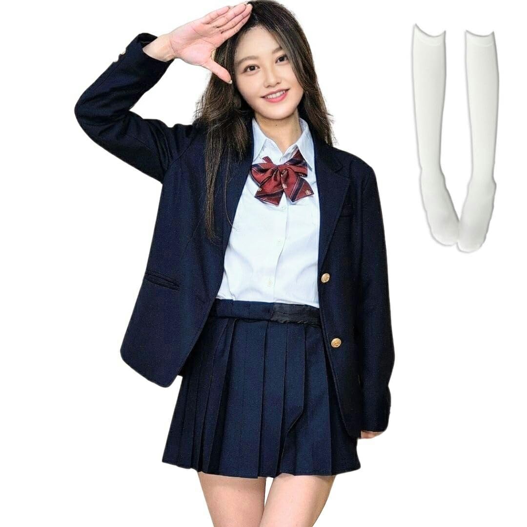 BeLoved Authentic High School Girl Uniform Set, Sizes XS-2XL, for High School and Junior High School Students, Sailor Suit and Skirt, Cute, Women s Sc