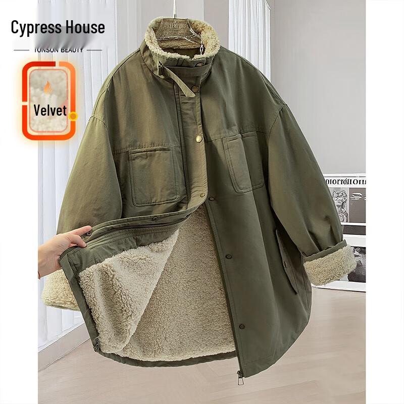 Sibaishe Women s Loose Fit Cotton Coat S