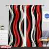 Set Of 2 Flat Printing Window Treatment Curtains Black Red Gray Digital Printed Polyester Drapes Festive Perfect Curtain