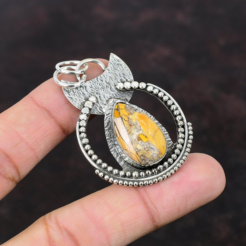 Brecciated Mookaite Pendant Antique Gemstone Jewelry 925 Sterling Silver Pendant Handmade Unique Design Pendant Gift For Friend Boho Jewelry