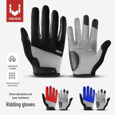 Outdoor Sports Wear-Resistant Anti-Slip Full Finger Cycling Gloves with Touchscreen Capability.