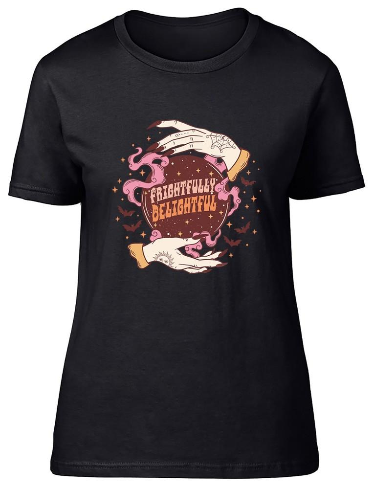 Frightfully Delightful Womens T-Shirt Halloween Witch Candy Trick or Treat Tee 3XL