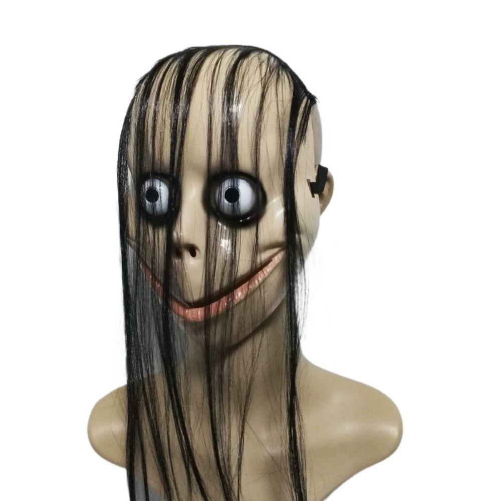 Party Decor Halloween Face Cover With Long Hair Ghost Mask Scary Mask Horror Mask Cosplay Prop