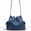 Tory Burch Charlie Adjustable Detachable Shoulder Strap Denim Shoulder Bag Women Shoulder Bag Blue 183603-400