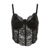 New women's solid color slim fit street fashion suspender lace backless vest for women