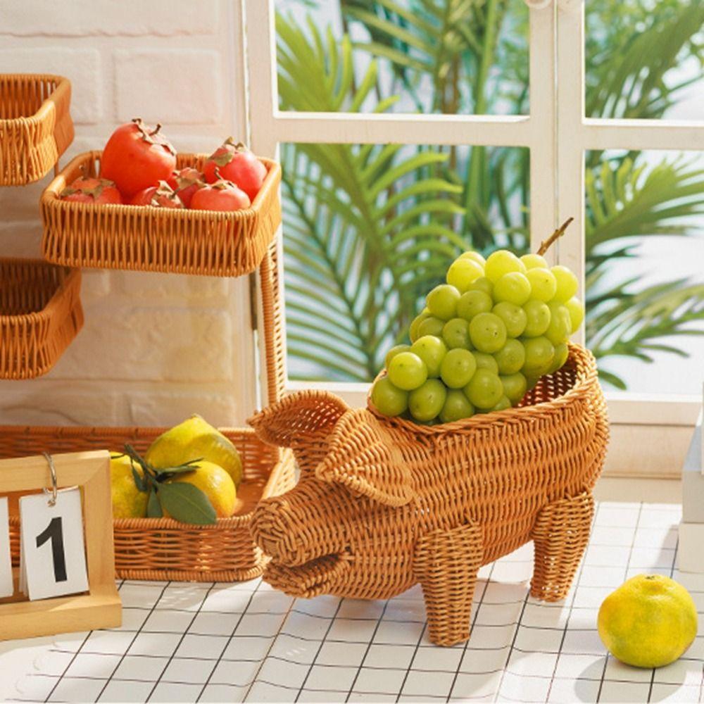 Multifunktionale Aufbewahrung Rattan Geflochtene Teeschale Restaurant Serviertischplatte Display