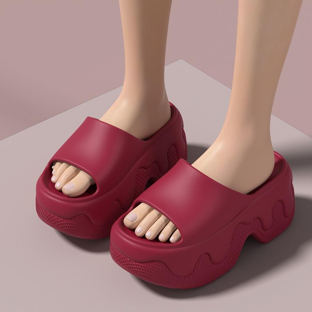 The Latest Women's EVA Thick Soled Slippers for 2026, with An Elegant Style, Are Suitable for Indoor and Outdoor Beach Shoes