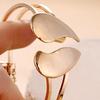 Fashion Women Gold Plated Cuff Bangle Couple Love Heart Charms Bracelet Jewelry