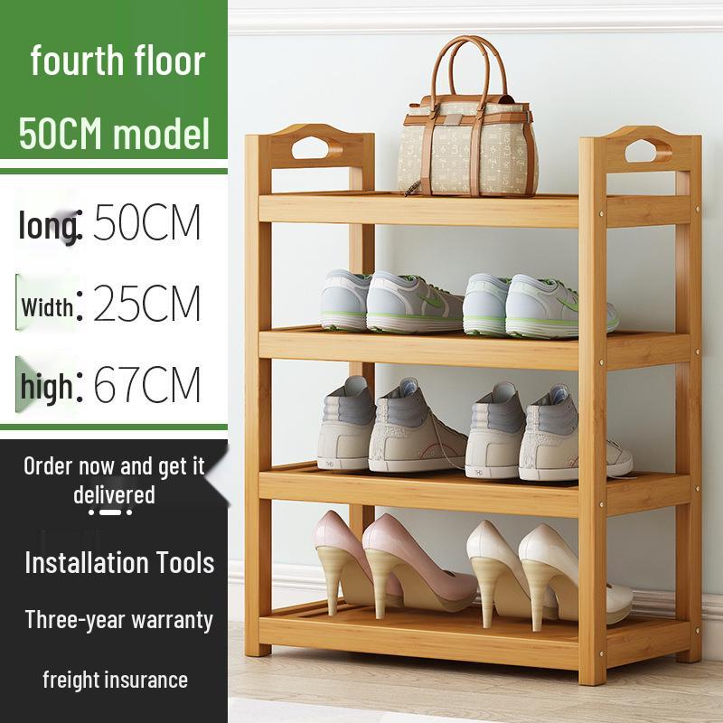 Economical Bamboo Shoe Rack for Home Entrance, Stylish Multi-layer Indoor Storage Cabinet