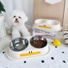 Anti Slip Dog Double Bowl Stainless Steel Pet Drinking Bowl with Stand  for Dogs