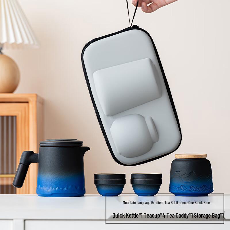 Chaxun Mountain Retreat Ceramic Portable Tea Set