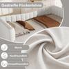 Tagesbett 90x200/180x200 Schlafsofa Polsterbett Ausziehbett, Lattenrost, Einzel/Doppelbett Gästebett, Samt, Minimalistischer Stil, Weiß
