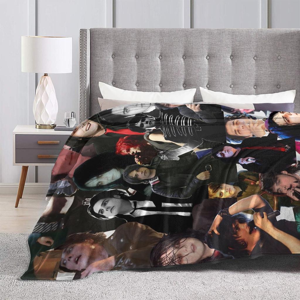 G-Gerard Way MCR  Blanket Quality Soft Warm  Throw Blanket Winter Decorative Couch Chair Sofa Bed Funny Bedspread