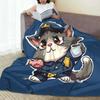 Persian Cat Police Officer Sassy Meme Cat In Uniform Blankets Lightweight Flannel Sofa Throw Blanket For Couch Bedding Office