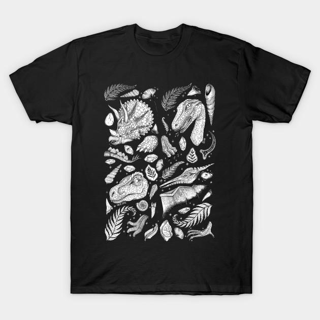 Men Black Print T-shirt D I N O S A U R I A No-Cut Transfer Paper Print Cotton Tshirt 4XL чёрный