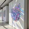 Yousheng Mini Iridescent Acrylic Squares, Translucent Rainbow Acrylic Pieces, 2cm 3cm Holographic Acrylic Tiles for DIY Crafts, Mosaic Art, Light And